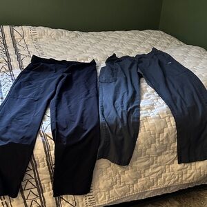 2 scrub pants with elastic wastes